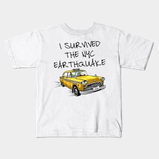 I Survived The NYC Earthquake Funny Yellow Taxi Meme Kids T-Shirt